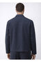 Navy Blue Lyocell Blend Overshirt Jacket - 4