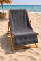 Anthracite Beach Towel 100% Cotton Certified Sea & Pool Towel 70X130Cm Diamond Pattern Border - 6