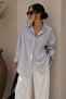 Women's Oversized Striped Shirt Tr3435 - 3