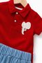 Baby Boy Polo Collar Elephant Embroidered 2-Piece Set with Shorts Summer Fabric 6-24 Months - 4