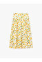Cotton Bell Cut Midi Length Floral Poplin Skirt - 4