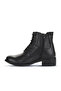 Black Leather Women's Heeled Boots 01Wz7405 - 3