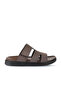 Brown Nubuck Men's Flat Slippers 11t23447