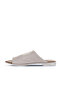 Gray Leather Women's Flat Slippers 01Wq2009 - 3