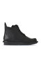 Black leather women's flat boot 01wv7504 - 2