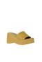 Yellow Leather Women's Wedge Heeled Slippers 01Wy9000 - 3