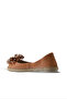 Tan Leather Women's Flat Ballet Flats 01Ws4807 - 4