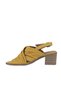Yellow Leather Women's Heels Sandals 01Wy4902 - 4