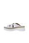 White Leather Women's Wedge Heeled Slippers 01Wy8202 - 4