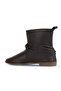 Brown Leather Women's Flat Boots 01Wd3509 - 4