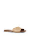 Beige Leather Women's Flat Slippers 01Wa5701 - 2