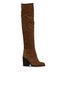 Tan Suede Women's Heeled Boots 30Wc18722 - 3