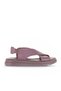 Purple Leather Women's Flat Sandals 01Wa2603