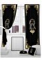 Evsehome Gold Jewelled Women's Kitchen Background Curtain Single Wing