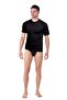 Bamboo Men's Crew Neck T-Shirt Short Sleeve Undershirt Tank Top and Slip Underpants Set Black - 2