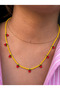 Bym478 Strawberry Figured Yellow Bead Necklace Elegant Daily Accessory for Women and Children - 2