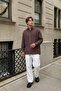 Striped Oversize Shirt Plum - 2