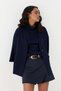 Knitwear Look Knitted Kimono Navy Blue - 3