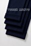 4 Pieces Unisex Regular Pipe Leg Navy Blue Color Sweatpants - 6