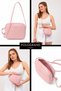 Original Women's Mini Urban Cross Shoulder Bag Soft Textured Luxury Leather Adjustable Strap Ultra Light Gift for Lover Friend Mom Small Size Daily Use Shoulder Bag |   15X20X5 cm - Pink - 7