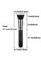 2-Piece Kabuki Makeup Brushes, Flat Top Foundation Blush Contour Face Blender, Dense Soft Synthetic Fibers, Black