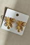 Gold Color Butterfly Model Women's Earrings