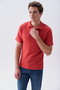 Men's Red Polo Neck T-Shirt