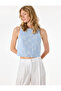 Cotton Crew Neck Embroidered Broderie Tank Top