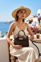 Premium Lock Cover Embossed Handbag with Shawl Detail - New Classic Model - 2
