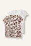 Crew Neck Leopard Patterned Ribbed Camisole 2-Piece Long Sleeve T-Shirt Baby Girl H3002A526Sm - 2