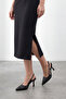 Women's Stiletto Pointed Toe Open Back Hand Knitted Classic Heeled Shoes Reveno Black - 4