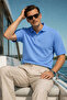 Men's Daily Comfortable A.Blue Polo Collar T-Shirt - 3