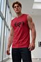 Men's Red Sleeveless Plain Undershirt - 3