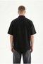 Men's Floral Embroidered Oversize Shirt Black - 3