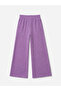 Girl's Lilac Wide Leg Bubble Textured Pocketed Pants - Relaxed Fit Single Bottom - 3