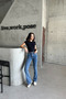 Women's Cotton Flared Loose Blue Jeans - 4