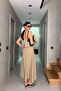 Women's Mink Thin Strap Loose Maxi Dress with Layered Detail and Pockets - 3