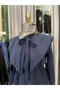 Vatkatex Stone-Collar Skirt Suit - Navy Blue - 40 - 4