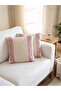 2-Pack |   100% Cotton Buldan Handmade Rose Dried Flower Fringed Natural Zipperless Pillow Cover - 5