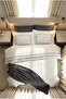 7 Piece Spring Double Cotton Gray Duvet Cover Set with Floral Embroidery and Microcomb Runner - 4