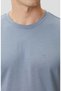 Comfort Mavi Basic Bisiklet Yaka Modal T-shirt - 6