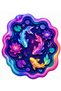 Sdt Neon Colorful Koi Fish and Lotus Pattern Orange Blue Woven Base Decorative Carpet Sdt855
