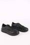 Women's Genuine Leather Thick Soled Lace-Up Sports Shoes & Sneakers Black - 3