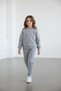 Girl's Gray Melange Color Long Sleeve Tracksuit Set with Elastic Cuffs - 40003 - 4