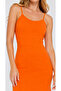 Orange Rope Strap Slit Slim Fit Dress - 2