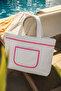 Alia Beach Towel 100% Cotton 76X216- White Pink - 8