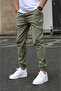 Stretch Fabric Cotton Pants, Pack of Cargo Pocket with Elastic Waist and Cuffs - 3