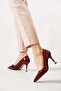 Sarna heeled women's stiletto burgundy patent leather
