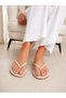 Jelly Women's Patent Leather Cream Thin Strap Stylish Daily Beach and City Slippers - 5