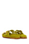 Women's Green Buckle Suede Leather Slippers 26Sfd200610 - 7